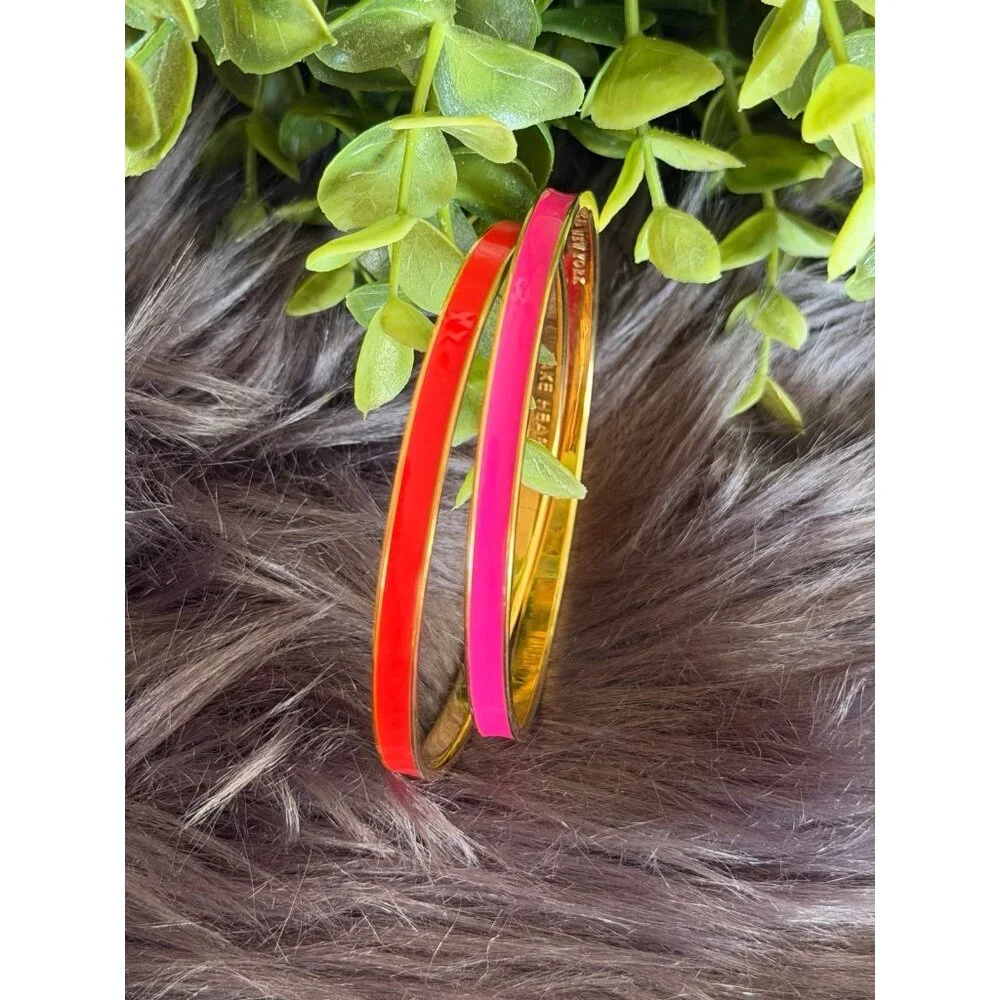 Kate Spade Pink/Red Enamel Bangles - Picture 4 of 7